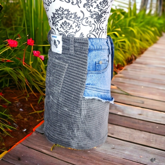 NOTAWEAR Denim & Corduroy Micro Mini Skirt- Medium - Picture 3 of 7